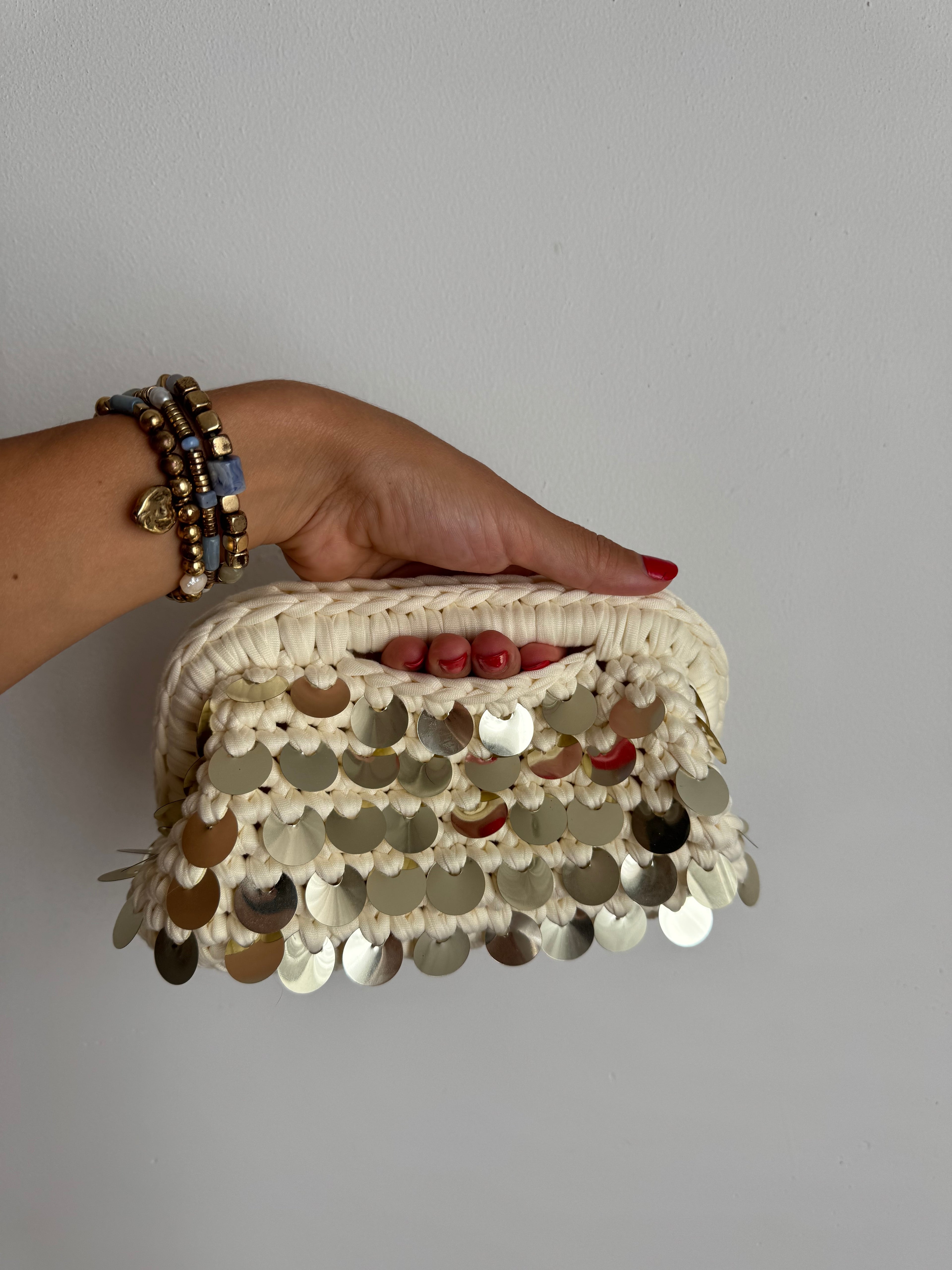 Ivory and Gold Clutch