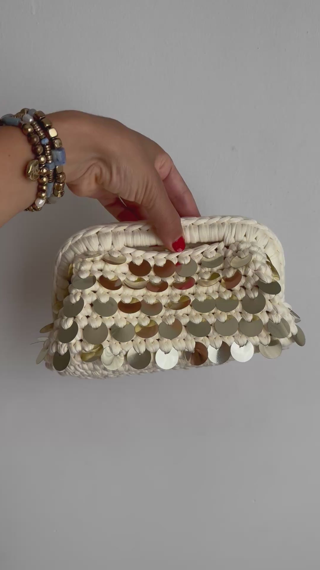 Ivory and Gold Clutch